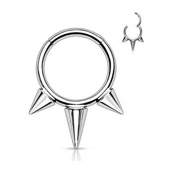 Šperky4U piercing segment kruh titan s hroty TIT1127-1210