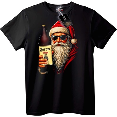 Тениска Дядо Коледа с Corona Mega - M, Black