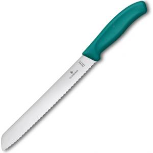 Victorinox Нож за хляб SWISS CLASSIC 21 cm, зелен, пластмаса, Victorinox (VN6863421C1B)