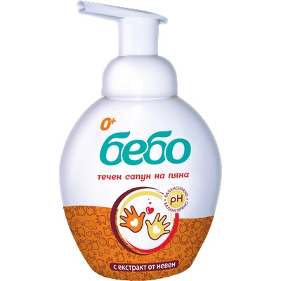 Бебо Течен сапун на пяна Бебо - С екстракт от Невен, 300 ml (9625)