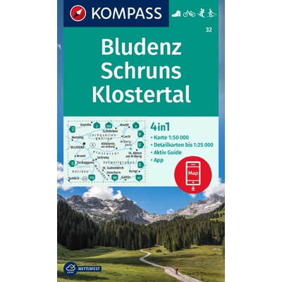 32 Bludenz, Schruns, Klostertal 1: 50 000 KOMPASS
