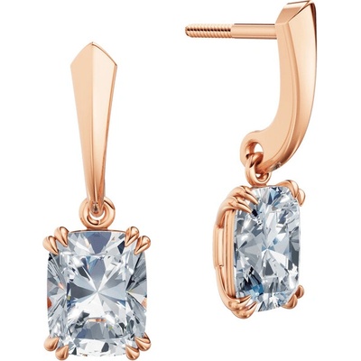 DF dámske náušnice 6438, růžové zlato s laboratorními diamanty o celkové váze 4.00 ct VS1/F