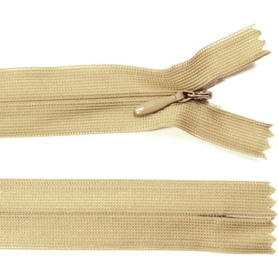 Spirálový zip no.3 skrytý nerozepínací 20cm - více barev color: 525 písková
