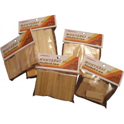 Kliny montážne drevené 100x25x16-1mm 14ks