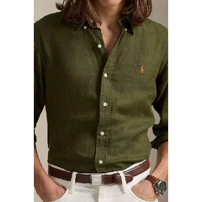 Ralph Lauren риза мъжка от лен Long Sleeve Sport Shirt (710966294)