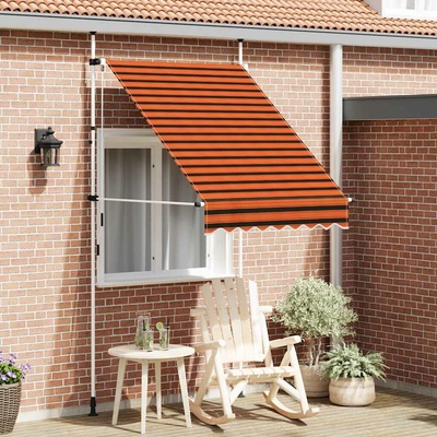vidaXL Ručně zatahovací markýza 150 cm oranžovo-hnědá