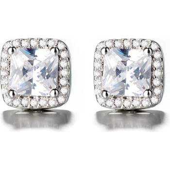 DELIS Сребърни обеци, jw748, квадратен дизайн, с родиево покритие (jw748)