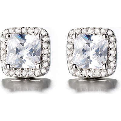 DELIS Сребърни обеци, jw748, квадратен дизайн, с родиево покритие (jw748)