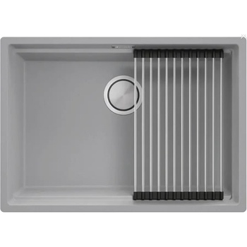 Твоят Стил Сива кухненска мивка за вграждане под плот Прага 70 Level 660 x 470 мм