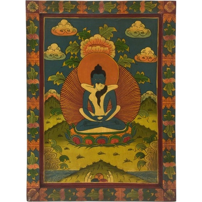 Sanu Babu Buddha Samantabhadra, ručně malovaný obraz, 49x66cm
