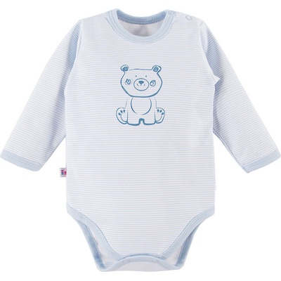 EEVI Kojenecké body s dlouhým rukávem Big Bear modrá