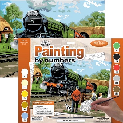 Maľovanie podľa čísiel Parný vlak