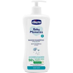 Chicco Шампоан за коса и тяло с дозатор Baby Moments 92% натурални съставки 750 мл (01059.20)