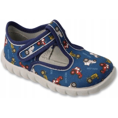 Befado detské papuče na suchý zips modré