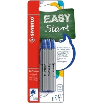 Pero STABILO EASYoriginal náplně fine 0,3mm / 6 ks modré v blistru