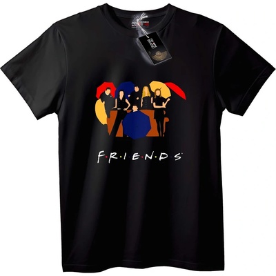 NOONEBRAND Тениска FRIENDS Чадър - L, Black