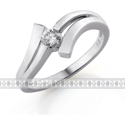 Klenoty Budín Luxusní zásnubní diamantový prsten z bílého zlata 3860107