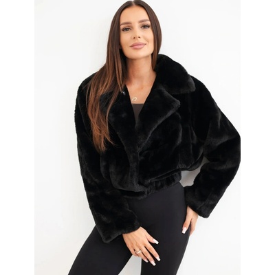 Kesi kožušinová bunda typu bomber čierna