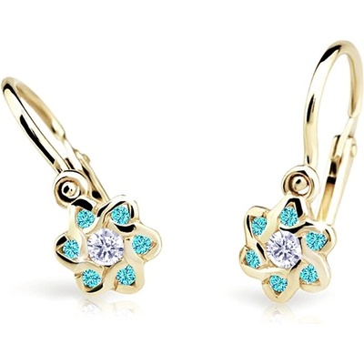 Cutie Jewellery Slušivé zlaté náušnice pro dívky C2149-10-X-1 světle zelená