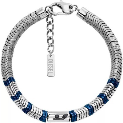 Diesel Pánsky oceľový bicolor náramok s hematitom DX1572931