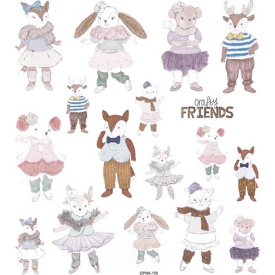 Nálepky glitrové Crafty Friends 17 ks