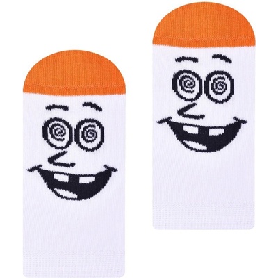 Detské ponožky Tvár biela/oranžová