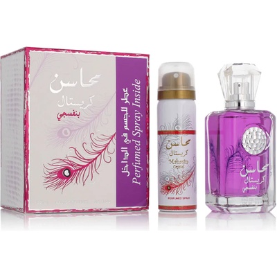 LATTAFA Mahasin Crystal Violet комплект за жени Eau de Parfum 100 ml + Дезодорант 75 ml