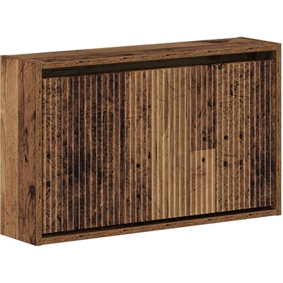 vidaXL Стенно шкафче за обувки ARNHEM 71 x 17 x 43 см Старо дърво (896633)