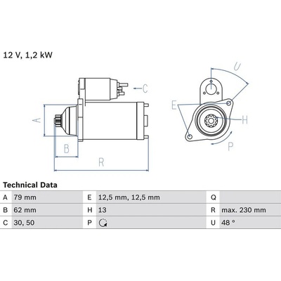 BOSCH 0 986 029 120 Startér (0986029120)
