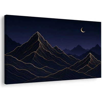 Obraz noční hory pod měsícem - 120x80