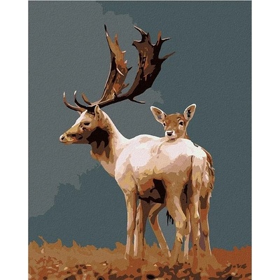 Zuty Malování podle čísel Daněk s laní 80 x 100 cm bez rámu a bez vypnutí plátna