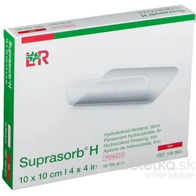 Suprasorb H krytie na rany hydrokoloidné tenké 10 x 10 cm 10 ks