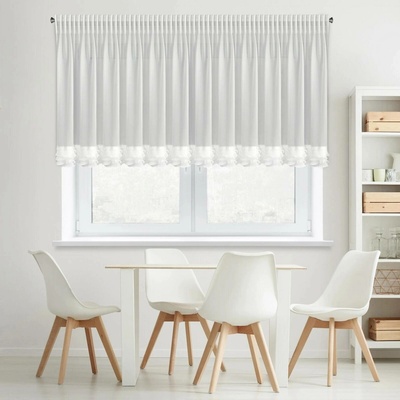 EUROFIRANY KRÁTKÁ ZÁCLONA NA PÁSCE LUISA 400X80 CM BÍLÁ