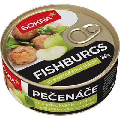 Sokra Fishburgs pečenáče v sladkokyslej omáčke 240 g