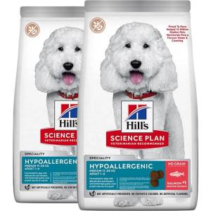 Hill's Hill s Science Plan Хипоалергенна храна за средни възрастни кучета с сьомга 2 x 12 кг