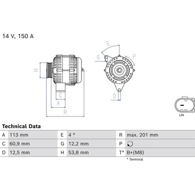 BOSCH 0 986 085 090 generátor (0986085090)