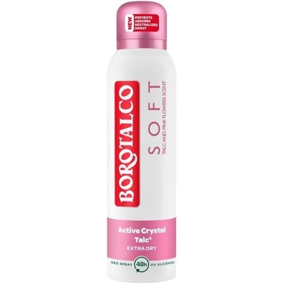 Borotalco Soft Crystal Talc and Pink Flowers deo spray 150 ml