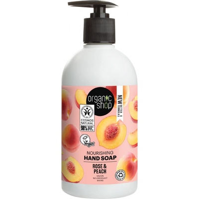 Organic Shop Nourishing Hand Soap Rose & Peach 500 ml