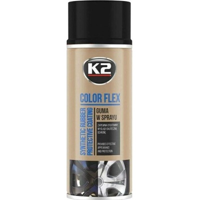 K2---CHEMIE-A-KOSMETIKA L343CP COLOR FLEX 400 ml ČERNÁ LESKLÁ - ochranný nátěr ze syntetického kaučuku