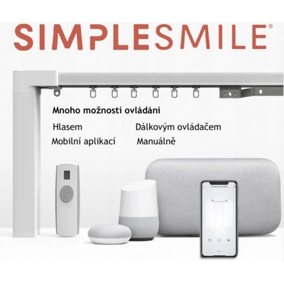 SimpleSmile Elektrická garnýž, Wifi ovládání, 220 cm – Hledejceny.cz