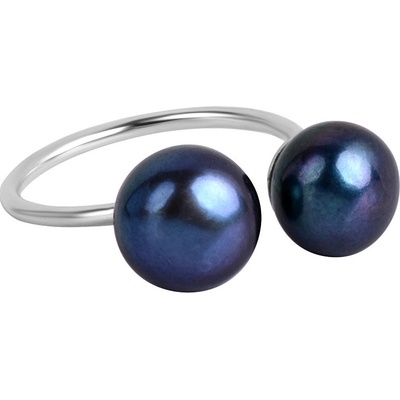 JwL Luxury Pearls Stříbrný prsten s modrou dvojperlou JL0433