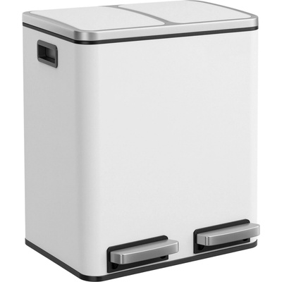 Songmics Koš na tříděný odpad 2 x 15 l bílý