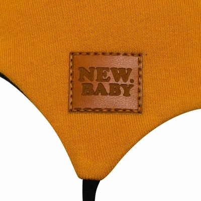 New Baby bavlněná čepička s oušky Favorite hnědá