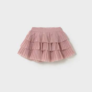 MAYORAL Пола тюл плисирана в розов цвят за мини момиче Майорал
