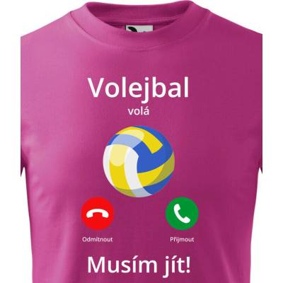 Dětské tričko Volejbal volá Musím jít! PurpurováCanvas Dětské tričko Bezvatriko.cz 2365