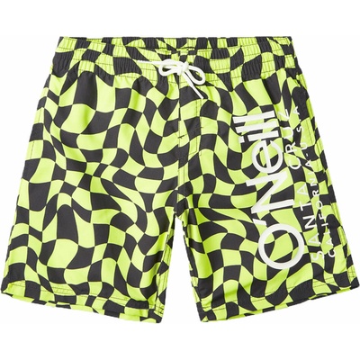 O'Neill Cali Crazy 14'' Swim Shorts chlapčenské kúpacie šortky reflexný neón,čierna,biela