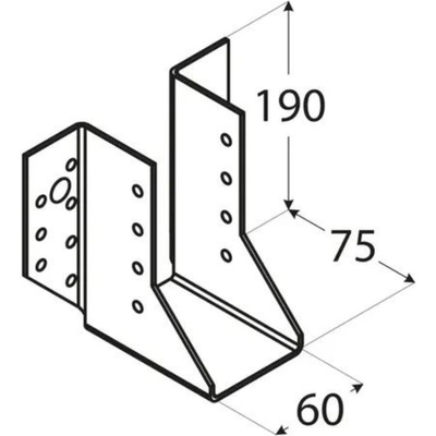 Domax WB17 trámová topánka 60x190x75x2,0 mm