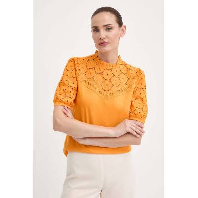 Morgan Памучна блуза Morgan DULIE дамска в оранжево с изчистен дизайн DULIE (DULIE.MANGUE)