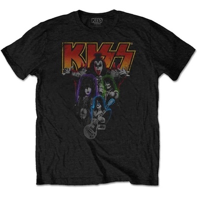 Kiss tričko Neon Band čierne