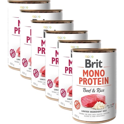 Brit Консерва Brit Mono Protein Говеждо и Ориз, 6 x 400 г